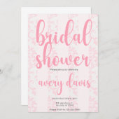 Elegante Roze Damast Bruidsfeest Uitnodiging