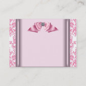 Elegante roze damast visitekaartje (Achterkant)