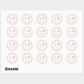 Elegante Roze Dank Je Circle Ronde Sticker (Vel)