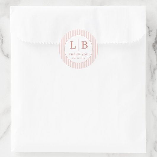 Elegante Roze Dank Je Circle Ronde Sticker (Tas)