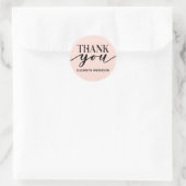 Elegante Roze Dank Je Classic Ronde Sticker (Tas)