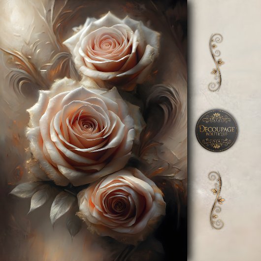 Elegante Roze Decoupage met Blos Tissuepapier