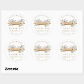 Elegante Roze Deegroller Bakkerij Bedankt Ronde Sticker (Vel)