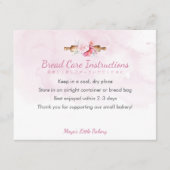 Elegante Roze Deegroller Brood Verzorgingsinstruct Bedankkaart (Voorkant)