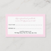 Elegante Roze Delicate Bloesem Aanbevelingskaartje (Achterkant)