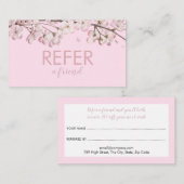 Elegante Roze Delicate Bloesem Aanbevelingskaartje (Voorkant / Achterkant)