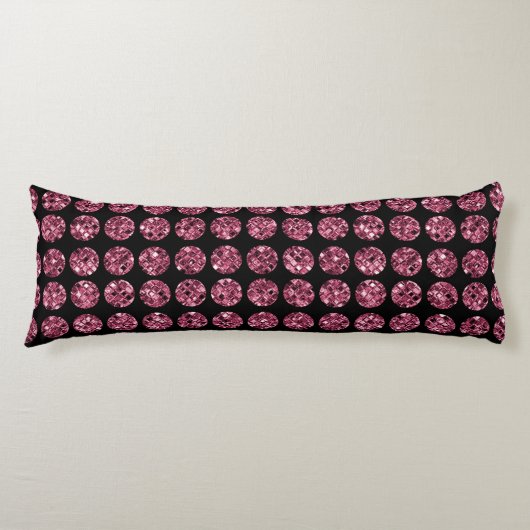 Elegante Roze Diamant Glam Glitter Bedding Lichaamskussen (Voorkant)