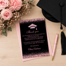 Elegante Roze Diamanten Afstudeer Geschenk Bedankt