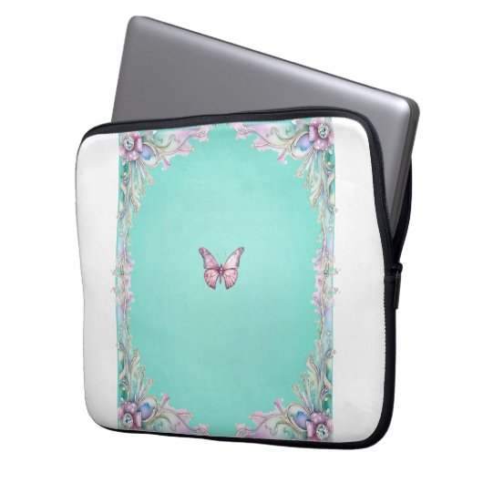 Elegante Roze Diamanten Vlinder Elektronica Tas (Voorkant Links)