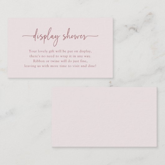 Elegante roze display douche Kaart (Voorkant / Achterkant)
