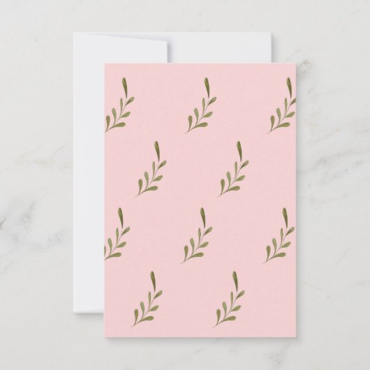 Elegante roze doop / doop uitnodiging (Achterkant)