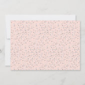 Elegante Roze Doop Zilveren Hartjes Foto  Bedankkaart (Achterkant)