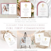 Elegante Roze Eerste Heilige Communie Servet