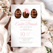 Elegante roze ei paasbrunch kaart