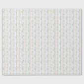 Elegante  roze en blauwe bloemen cadeaupapier (Vlak)