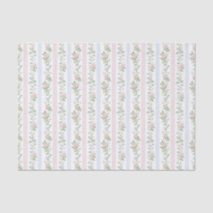 Elegante  roze en blauwe bloemen tissuepapier