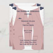 Elegante roze en blauwe gay bruiloft programma's (Voorkant / Achterkant)