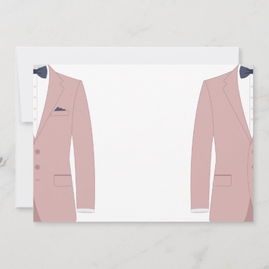 Elegante roze en blauwe gay bruiloft uitnodigingen (Achterkant)