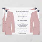 Elegante roze en blauwe gay bruiloft uitnodigingen (Voorkant / Achterkant)