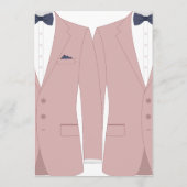 Elegante Roze En Blauwe Gay Trouwmenu Kaart (Achterkant)