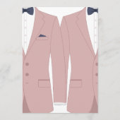 Elegante roze en blauwe gay trouwmenu menu (Achterkant)