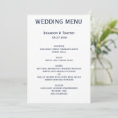 Elegante roze en blauwe gay trouwmenu menu (Staand voorkant)