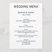 Elegante roze en blauwe gay trouwmenu menu (Voorkant)