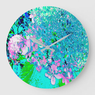 Elegante Roze en Blauwe Limelight Hortensia Grote Klok