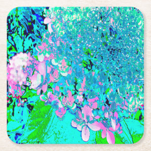 Elegante Roze en Blauwe Limelight Hortensia Kartonnen Onderzetters