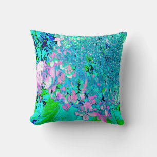 Elegante Roze en Blauwe Limelight Hortensia Kussen
