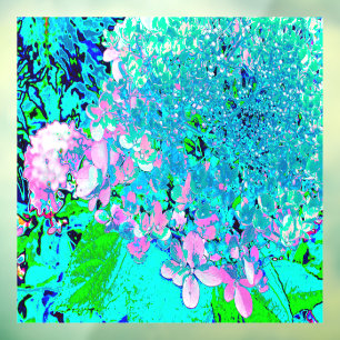 Elegante Roze en Blauwe Limelight Hydrangea Raamsticker