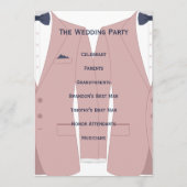 Elegante Roze En Blauwe Trouwprogramma's Voor Hbtq Programmakaart (Achterkant)