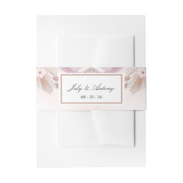 Elegante Roze en Champagne Boho Chic Wrap Uitnodigingen Wikkel