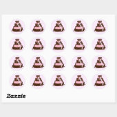 Elegante Roze en Chocolade Cake Ronde Sticker (Vel)