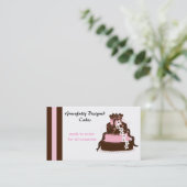 Elegante Roze en Chocolade Cake Visitekaartje (Staand voorkant)