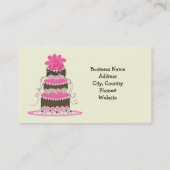 Elegante roze en chocolade cake visitekaartje (Achterkant)