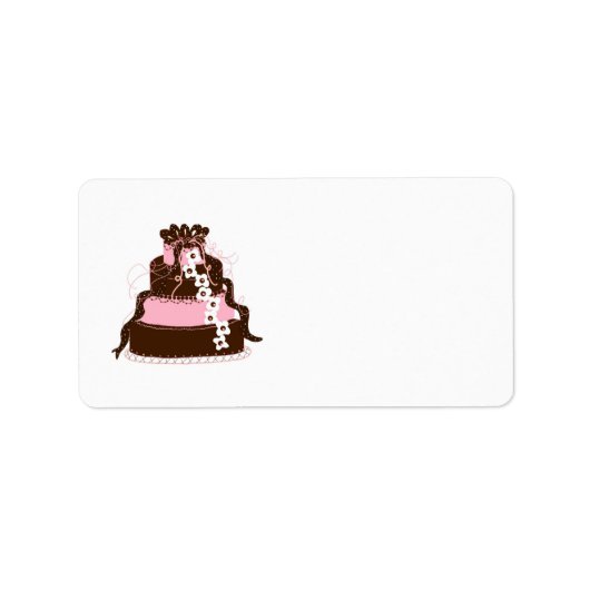 Elegante roze en chocoladetaart etiket (Voorkant)
