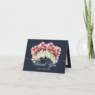 Elegante Roze en Crème Orchideeën Guirlandes Bedan Bedankkaart
