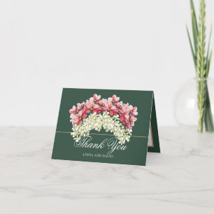 Elegante Roze en Crème Orchideeën Guirlandes Bedan Bedankkaart