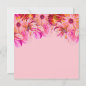 Elegante roze en gele bloemrijke bruidsbrunch kaart (Achterkant)