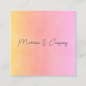 elegante roze en gele minimalistische waterverf sq vierkante visitekaartje (Voorkant)