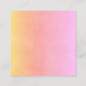 elegante roze en gele minimalistische waterverf sq vierkante visitekaartje (Achterkant)