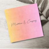 elegante roze en gele minimalistische waterverf sq vierkante visitekaartje