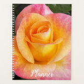 Elegante Roze en Gele Roos Bloemig Planner (Voorkant)