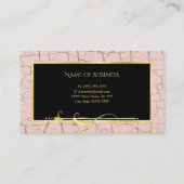 Elegante Roze en Goud Crackle Paint Cosmetologist Visitekaartje (Achterkant)