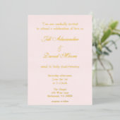 Elegante Roze en Goud Folie Uitnodiging (Staand Voorkant)