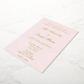 Elegante Roze en Goud Folie Uitnodiging (Gedraaid)