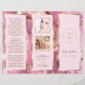 Elegante roze en gouden agaat brochure (Voorkant)
