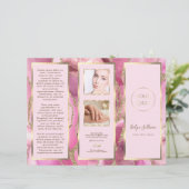 Elegante roze en gouden agaat brochure (Staand voorkant)