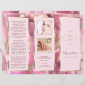 Elegante roze en gouden agaat brochure (Voorkant / Achterkant)